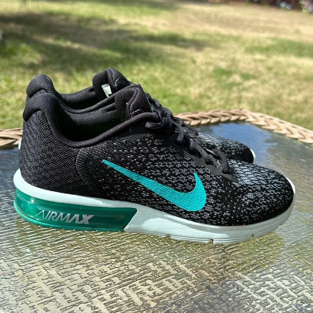 Nike Air Max Black & Teal Running Shoes, Air Max Sequent 2, excellent condition - Picture 15 of 15
